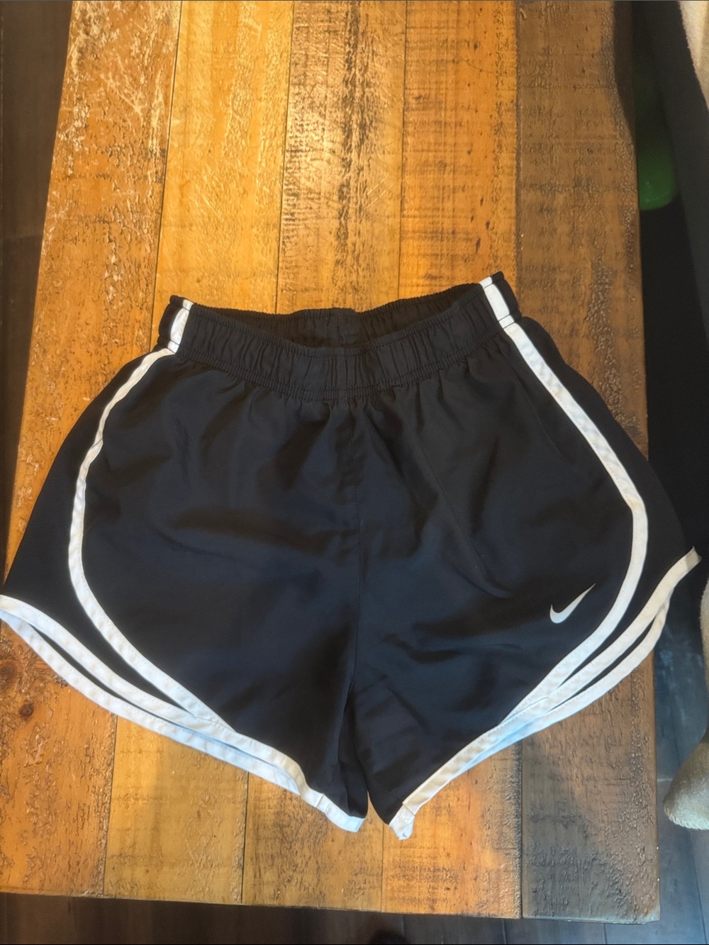Nike Black Women's Athletic Shorts with White Trim running lined XS
